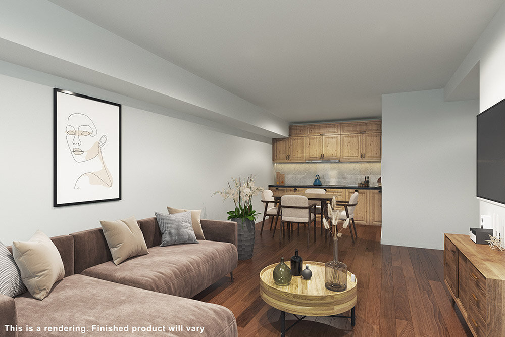 An artist rendering shows part of the planned interior upgrades for Roark Creek Condominiums.